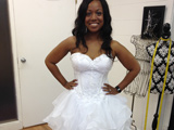 Monique in her wedding dress